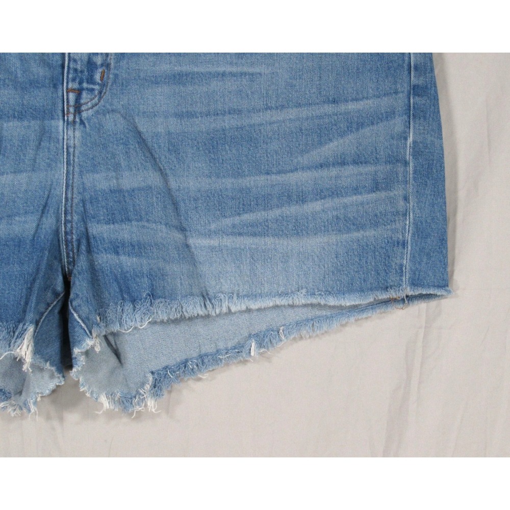 MADEWELL Medium Blue Denim HIGH-RISE SLIM 5-Pockets BOY JEANS Cut-Off Shorts 36 - Picture 3 of 6